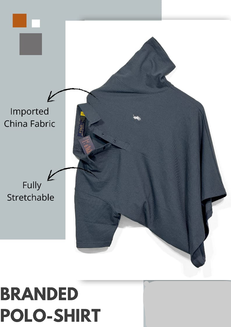 DRIFTNFIT BRANDED POLO  T-SHIRT (DARK GRAY)